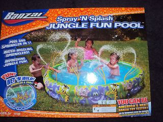   Childrens Toddlers Inflatable Spray N Splash Jungle Fun Pool   Banzai