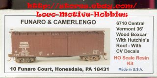 Funaro F&C 6710 1940 50s 36 Wood Boxcar w/ Hutchins Roof CV 