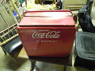 Newly listed Vintage coca cola metal cooler, made by Cavalier, raised 