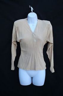 Vtg 40s BULLOCKS WILSHIRE Blouse WWII Top SHIRT Study Piece UPCYCLE 
