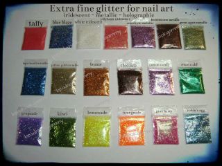 Nail Art & Rice Vial Glitter extra fine powder iridescent metallic 