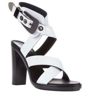 Balenciaga Leather Cross Over Sandal Shoes with Grommet Detailing SZ 8