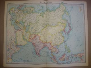 Political Map of Asia [The Times Survey Atlas of the World 1920 Plate 