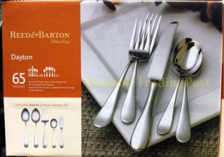 NEW REED & BARTON DAYTON 65 PC 18/10 STAINLESS STEEL FLATWARE + 5 PC 