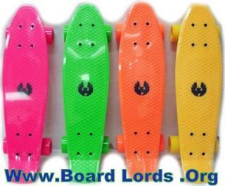 Brand New Neon Retro Cruisers / Skateboards Complete with Free 