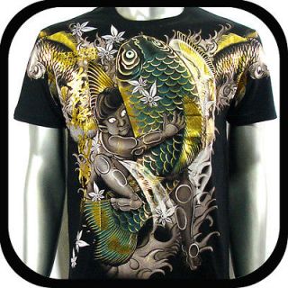 Artful Couture T Shirt Tattoo Koi Fish AB9 Sz M L XL XXL Japanese 