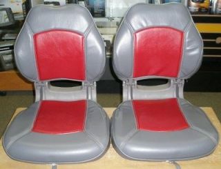 ACTION, BOAT SEAT, PLASTIC ERGO PADDED BOAT SEAT,GREY/RED SET OF 2 