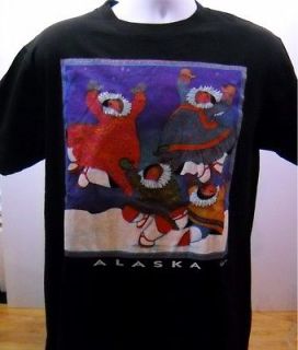 Barbara Lavallee Artist Alaska Eskimo Black Tshirt NWT Size Medium