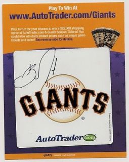 BARRY ZITO AUTOGRAPHED SIGNED SF GIANTS AUTO TRADER MAGNET NEW SGA 