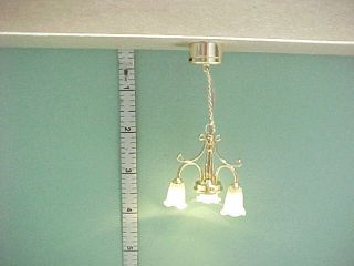 Battery Operated Light   3 Arm Lamp #CL8bs Dollhouse Miniature