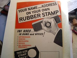 advertising sign rubber stamps cardboard easel vintage old 9 x 12 