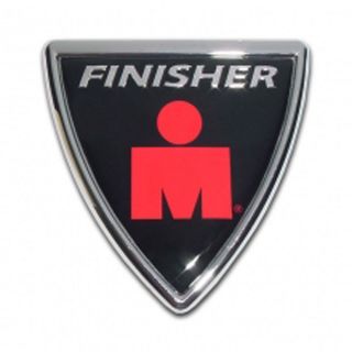Triathlon Finisher Shield Chrome Emblem Swimming Bicycling Running 
