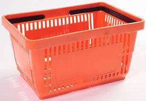Red Standard Plastic Shopping Basket Case of 12 Baskets