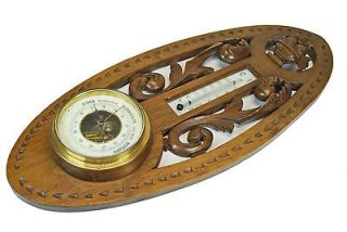 Newly listed Antique Carved Barometer/ Thermometer, Dutch.