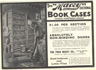 1900 j ad macey sectional book case