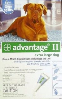 BAYER ADVANTAGE II Extra Large Dogs FLEA/LICE Control 6 mos BRAND NEW 