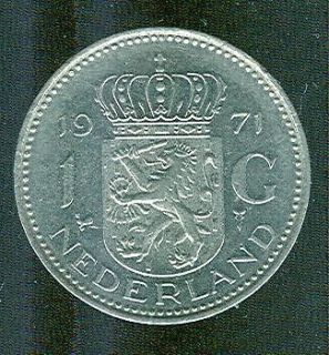 1971 Netherlands 1 C Coin   Juliana Koningin Nederlanden