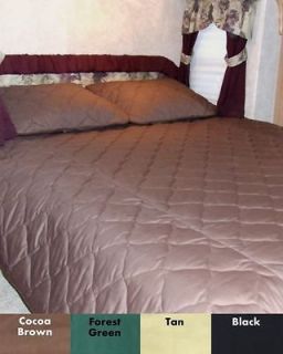 SALE Forest Green RV Bedspread Short Queen Comforter Set for Camper 