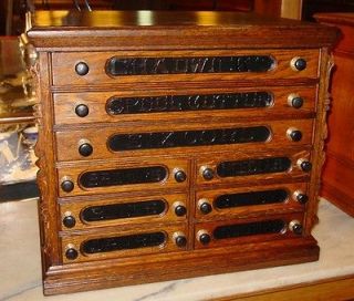 drawer oak CHADWICKS spool thread cabinet  excellent  14367