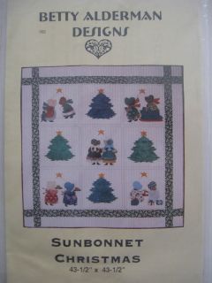 Sunbonnet Sue Wall Quilt Hand Machine Applique Christmas Holiday 