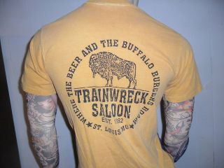 TRAINWRECK SALOON TSHIRT St Louis Bar Beer Booze Nightclub Railroad 