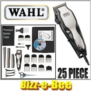 WAHL CHROME PRO HAIR & BEARD CLIPPER/TRIMMER 25 SET CORD HAIRCUTTING 