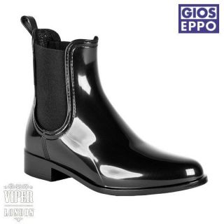   Eppo Black Jelly Wellie/Welling​ton Chelsea Boots   Sizes 3   8