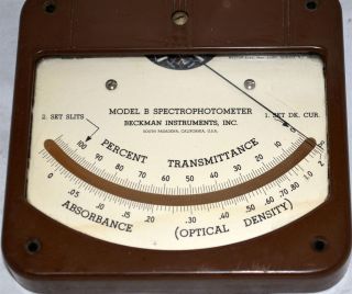 Beckman Instruments Model B Spectrophotome​ter Analog Panel Meter