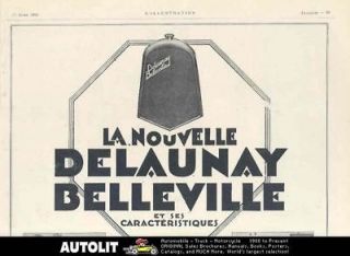 1926 Delaunay Belleville Ad Pyrene Fire Extinguisher
