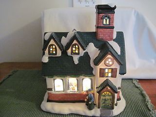 SEYMOUR MANN PORCELAIN LIGHTED CHURCH WITH LARGE BELL TOWER