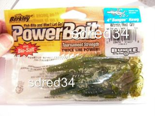 BERKLEY BUNGEE POWER HAWG 4 (wtrmln/red glitter ) 1 new 7 count bag