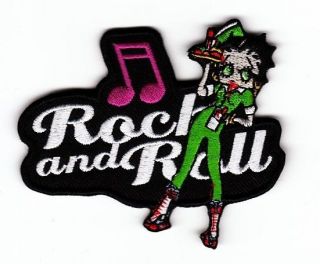 Rock and Roll Betty Embroidered cloth patch. Sew or Iron on