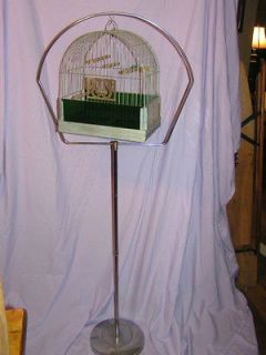 Vintage Hendryx Bird Cage with Stand /Chrome,xtras included