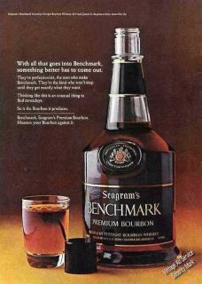 1970 Seagrams Benchmark Bourbon Nice Photo Ad