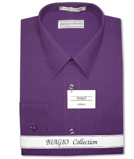 Biagio COTTON PURPLE INDIGO Dress Shirt sz 18.5 36/37