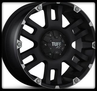   TUFF T04 BLACK RIMS W/ LT255/80/17 BFGOODRICH M/T KM2 WHEELS TIRES