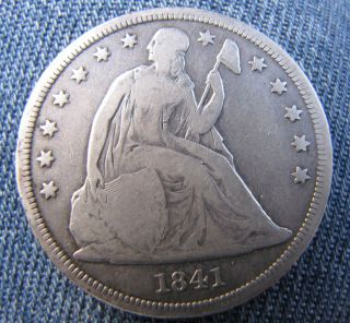 1841 SEATED LIBERTY TYPE DOLLAR FULL RIMS L@@K Make an offer