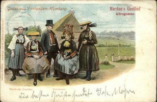 GERMANY Gruss aus Vierlanden Hamburg Natives in Ethnic Costumes c1905 