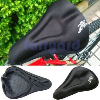 Black Bike Cycling 3D Silicone Soft Gel Thick Saddle Bicycle Seat 