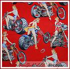   FQ Cotton 2003 Alexander Henry Motorcycle Biker Sexy Pin Up Girl