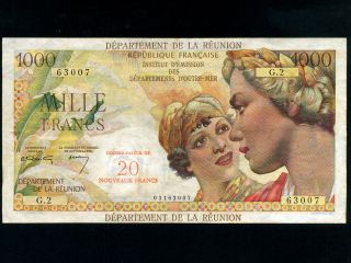 ReunionP 55,1000 Francs  20 Nouveaux Fr.,1967 * French Rule * RARE