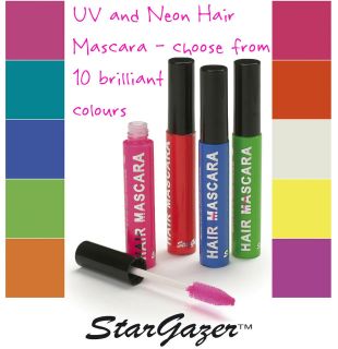 StarGazer UV Neon Hair Mascara Colour Streak 11g   Choose Any Colour