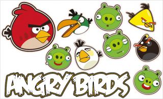 Angry Birds #2 Vinyl Decal Sticker Set 9 x 5.5   med