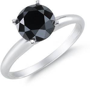   Designer Beautiful Black Diamond Ring 14 K White Gold Jewelry