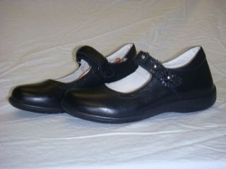 primigi black leather blair school shoes