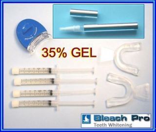 Teeth Bleaching Kit Whitening Gel Syringes Whitening Pen LED Light 