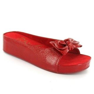 BlowFish Remix Womens Patent Wedge Sandals Red