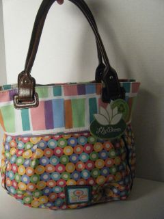   LARGE PURSE HANDBAG BY LILY BLOOM STRIPES & DOTS NEW WITH TAG $65