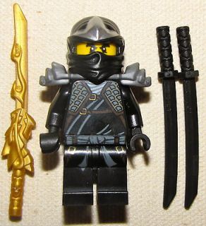 lego ninjago blue jay zx minifigure with golden dragon sword weapon 