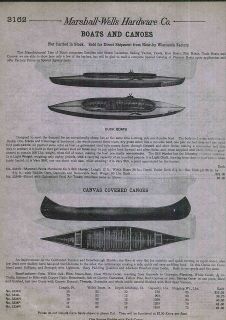 1912 AD Cedar Canvas Covered Canoes Duck Boats